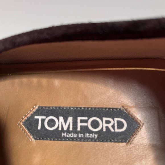 TOM FORD Brown Suede York Loafers w/Sig. Gold Chain - 7.5 - FW23 Great Condition main image 5